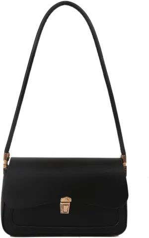 Women Simple Shoulder Bag PU Leather Minimalist Shoulder Bag Solid Color Leisure Underarm Bag Daily Bag for Ladies