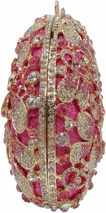 Women Sparkly Crystal Rhinestone Clutch Purse Flower Evening Bag Wedding Bridal Purse Handbag for Party Prom Cocktail