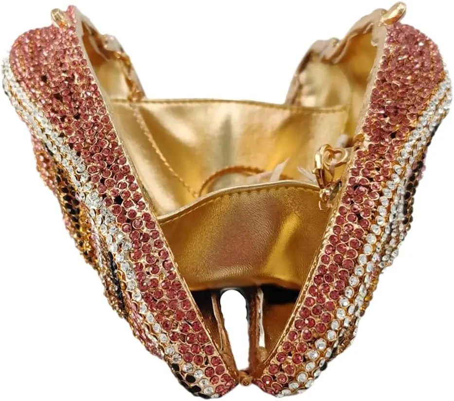 Women Summer Fish Conch Rhinestone Bag Dinner Handbag Sparkly Beach Shell Crystal Evening Clutch for Prom Party