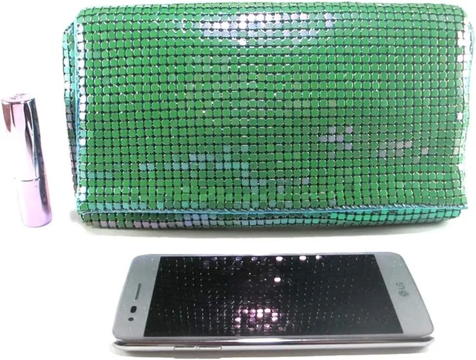 Women Vintage Evening Clutch Metal Mesh soft purse with Short Shoulder Strap for Parties, Weddings, Events