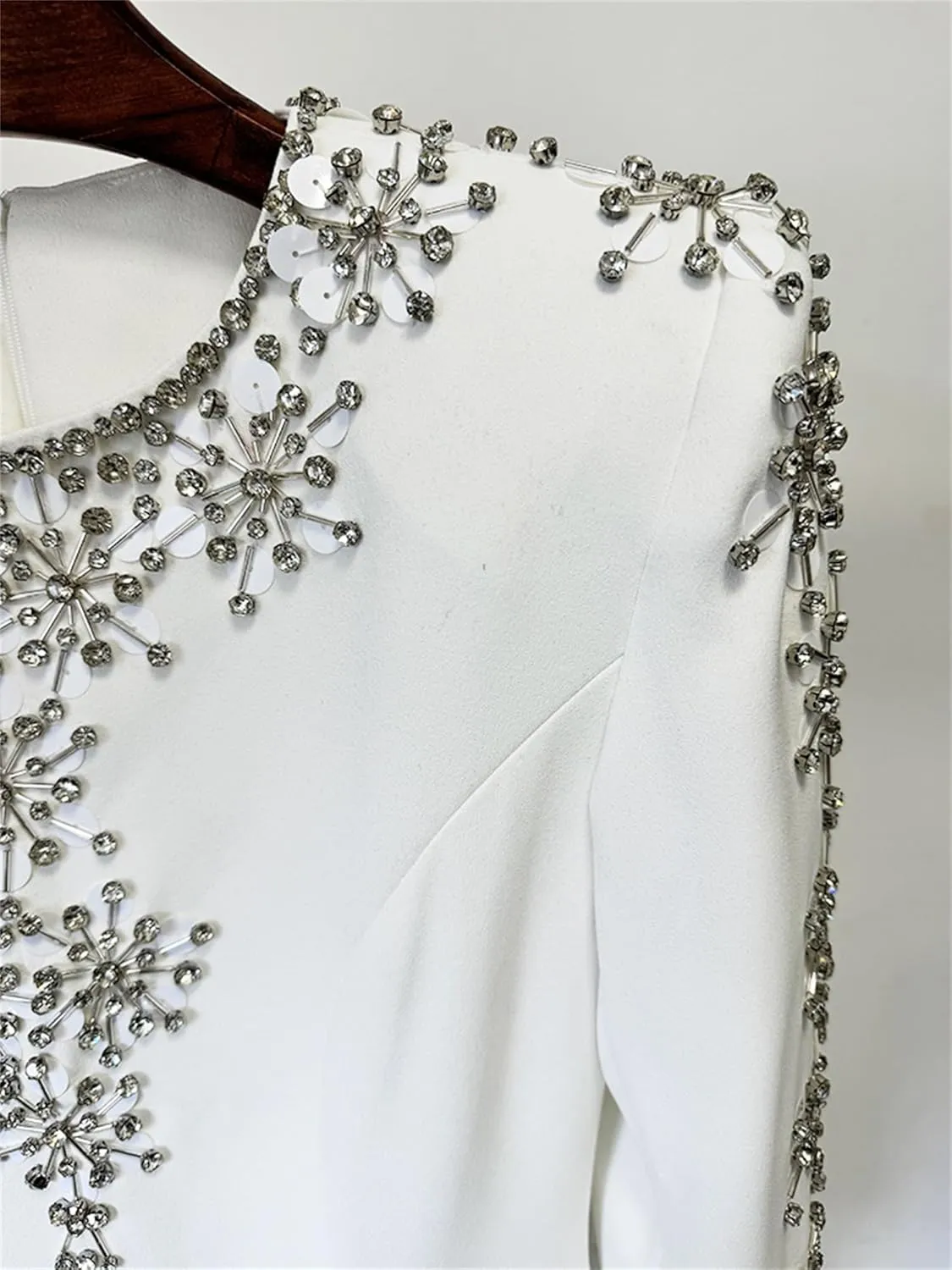 Women's 2025 Designer Party Dresses Rhinestone Diamonds Beaded Split Long Maxi Prom Dress Female Evening Gown