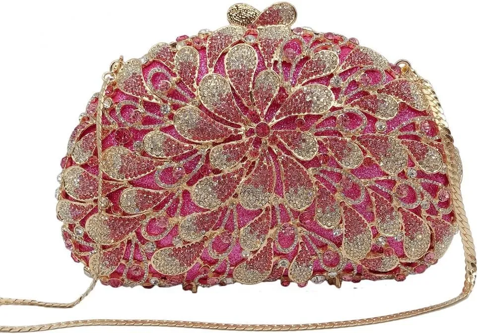 Women's Banquet Dress Hand Bag Rhinestone Bag With A Skein Of Empty Metal Diamond Dinner Bag