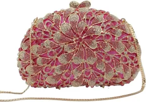 Women's Banquet Dress Hand Bag Rhinestone Bag With A Skein Of Empty Metal Diamond Dinner Bag
