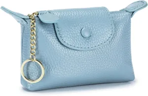 Women's Coin Purse with KeyChain, LongChamp Mini Bag with Zipper - Wristlet Wallets for Men & Women
