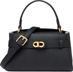 Women's Crossbody Handbag,100% Genuine Leather, Gold Hardware
