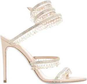 Women's Crystal Stiletto Heels Ankle Strap Sexy Open Toe High Heeled Sandals Wedding Prom Evening Pumps Shoes