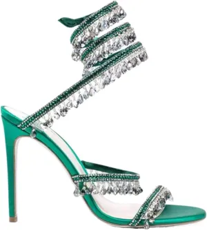 Women's Crystal Stiletto Heels Ankle Strap Sexy Open Toe High Heeled Sandals Wedding Prom Evening Pumps Shoes