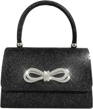 Womens Evening Bag Sparkly Bow Clutch Purse Wedding Party Purses Glitter Rhinestone Cocktail Prom Handbags