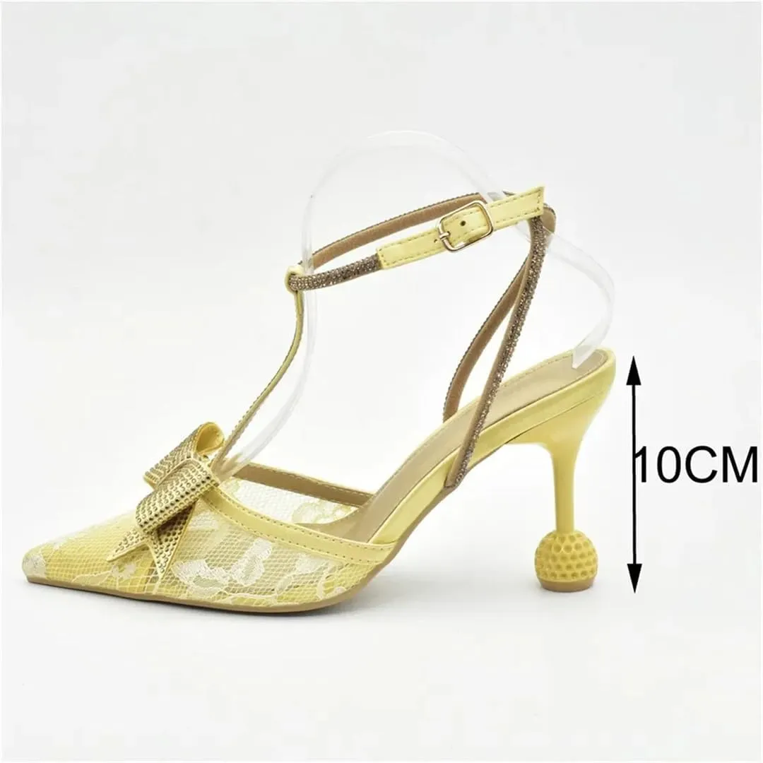 Women's Fashion Party Shoes and Bags Set Wedding Party High Heels with Ankle Strap