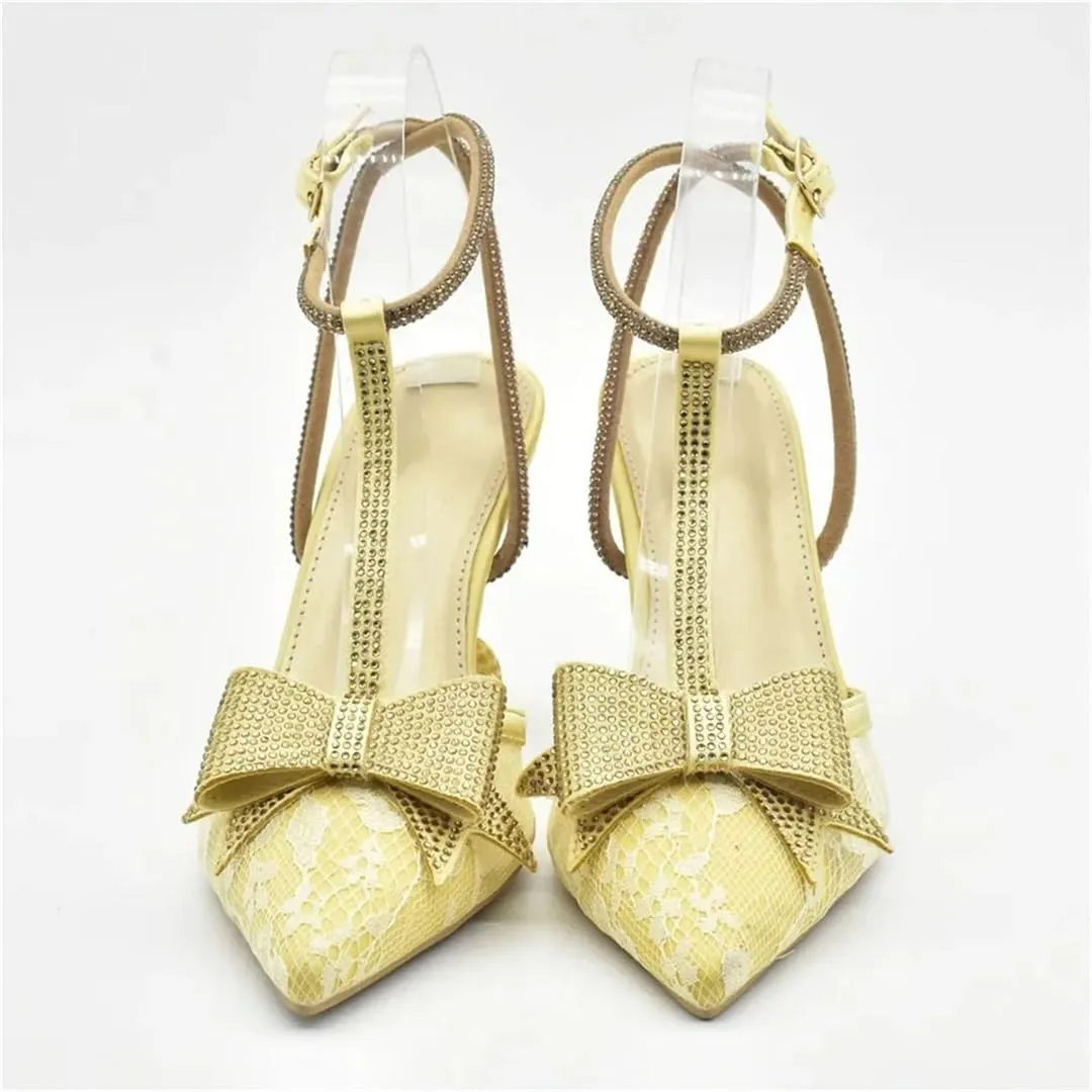 Women's Fashion Party Shoes and Bags Set Wedding Party High Heels with Ankle Strap