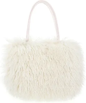 Women's Fluffy Tote Bag Curly Handbag Fuzzy Shoulder Bag Large Top Handle Purses Winter
