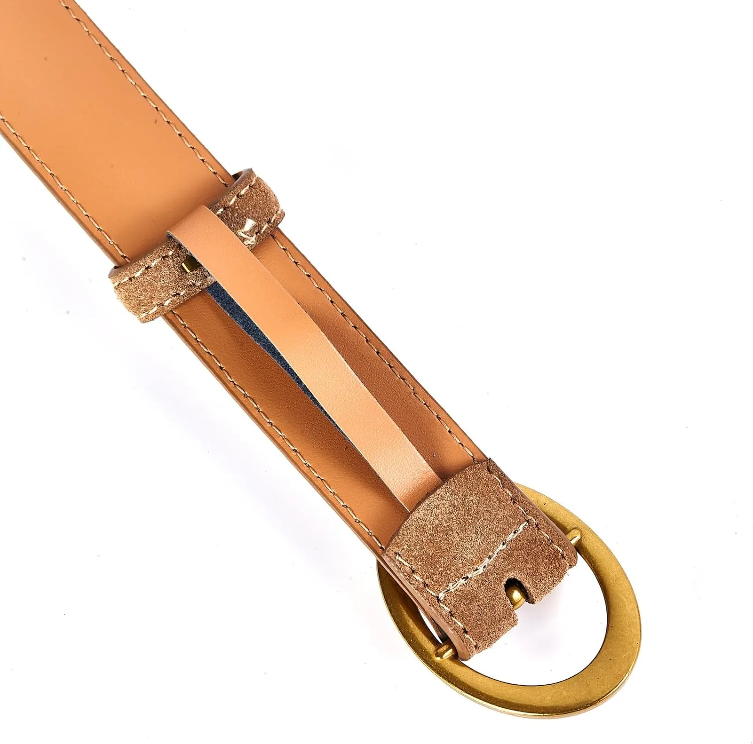 Women's Genuine Leather Suede Belts Elegant Jeans Belt 1.1"" Wide
