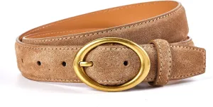 Women's Genuine Leather Suede Belts Elegant Jeans Belt 1.1"" Wide