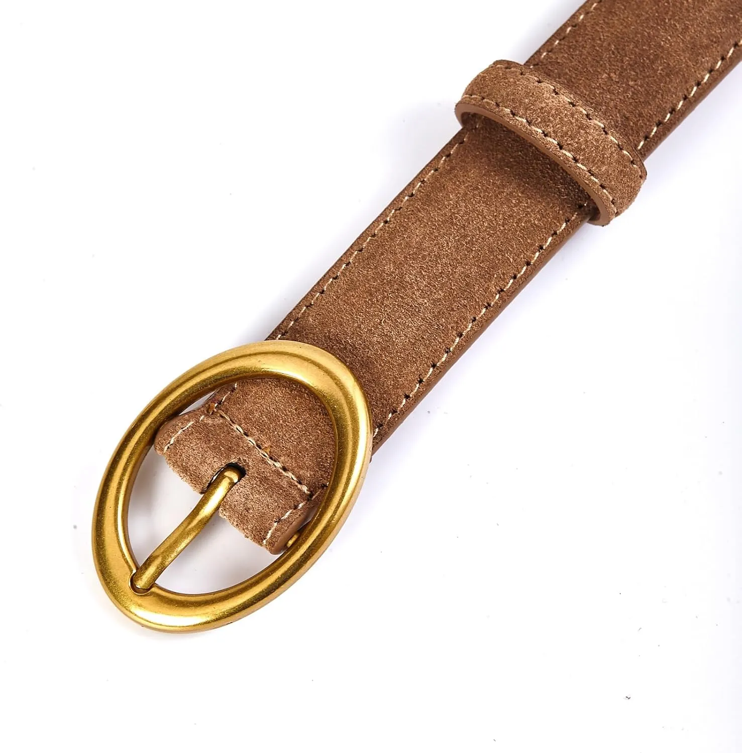 Women's Genuine Leather Suede Belts Elegant Jeans Belt 1.1"" Wide