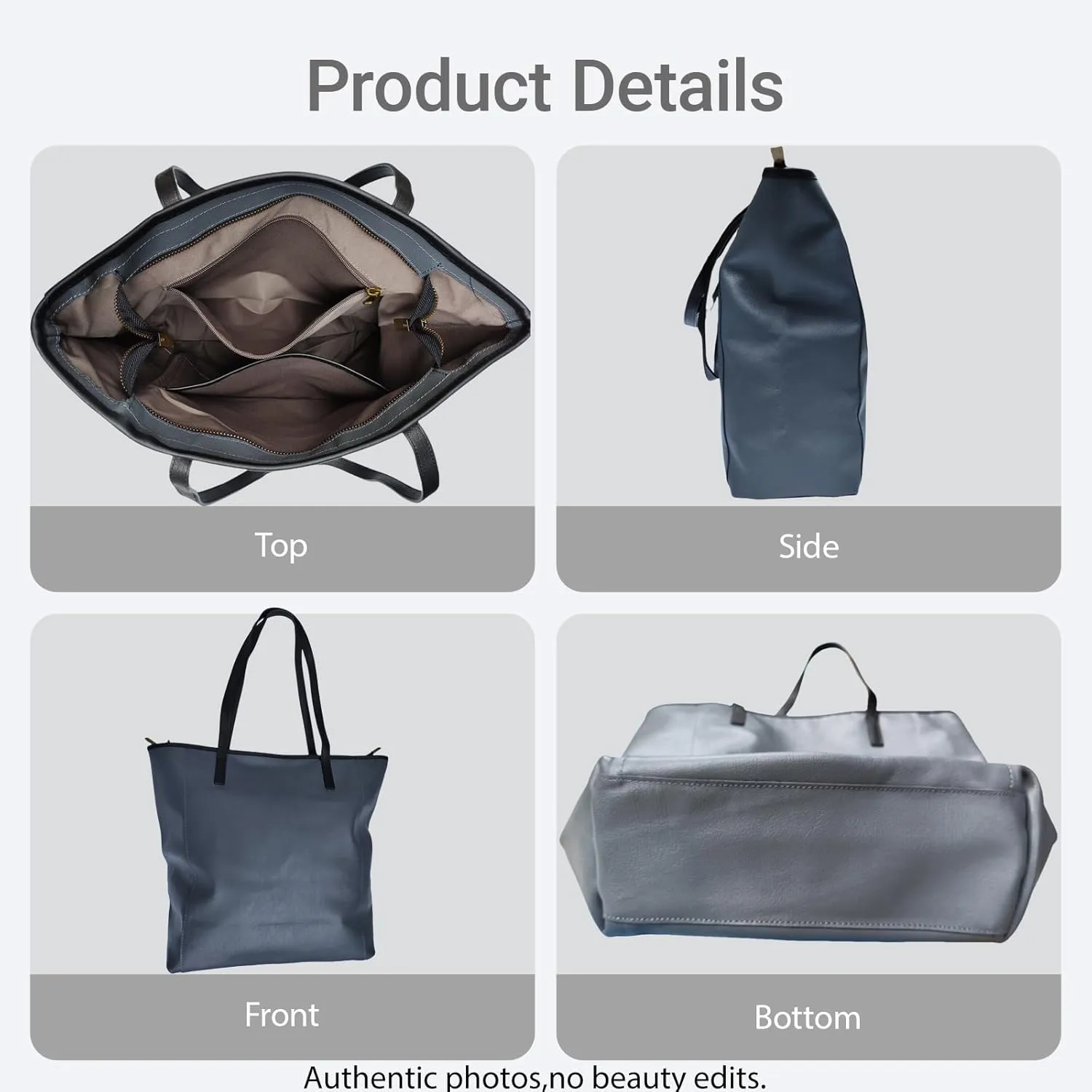 Women's Minimalist Genuine Leather Handbag Shoulder Bag Durable Easy to Clean Elegant Design Fashionable Tote Bag