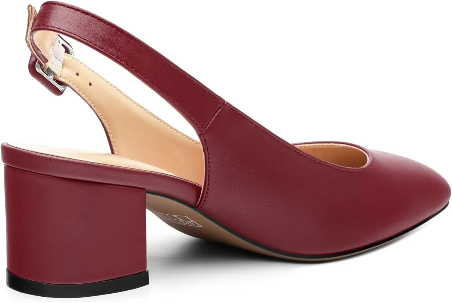 Women's Slingback Low Chunky Heels Square Toe Block Heels for Women Closed Toe Comfortable Casual Wedding Work Pumps 2 Inch