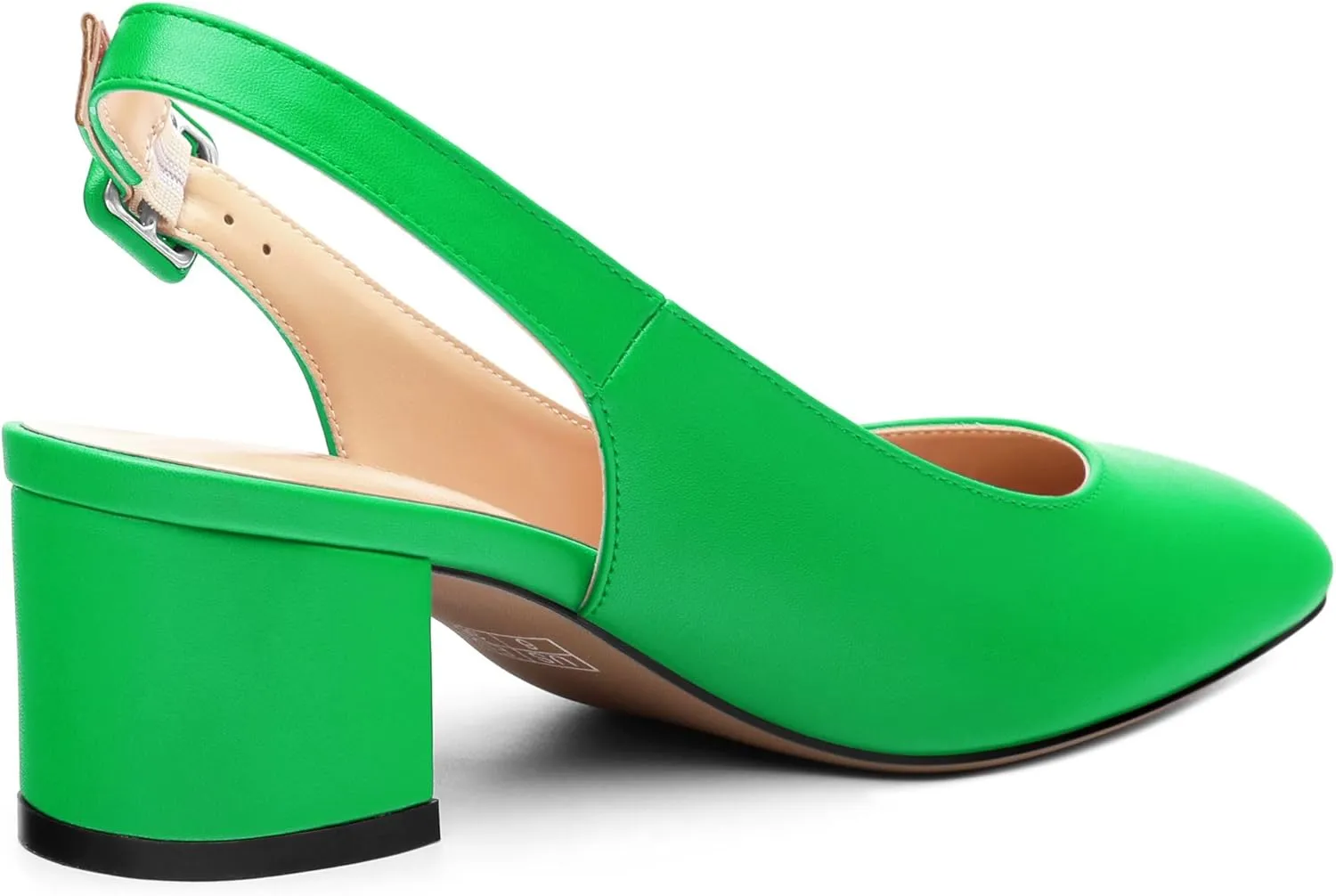 Women's Slingback Low Chunky Heels Square Toe Block Heels for Women Closed Toe Comfortable Casual Wedding Work Pumps 2 Inch