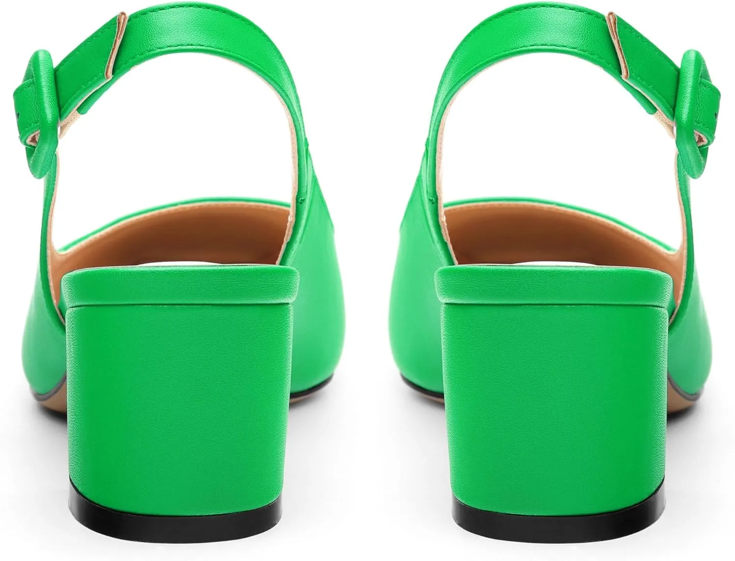 Women's Slingback Low Chunky Heels Square Toe Block Heels for Women Closed Toe Comfortable Casual Wedding Work Pumps 2 Inch