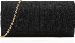 Women's Sparkling Evening Clutch Purse-Glitter Handbag with Detachable Strap for Weddings, Prom, Cocktail Parties