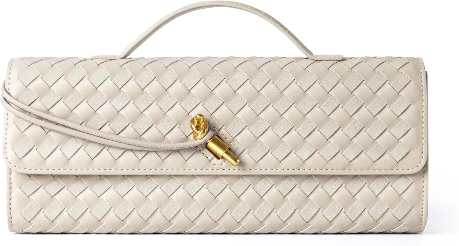 Woven Purse For Women Evening Clutch Woven Leather Handbags Crossbody Bag Suede Purse Formal Evening bag