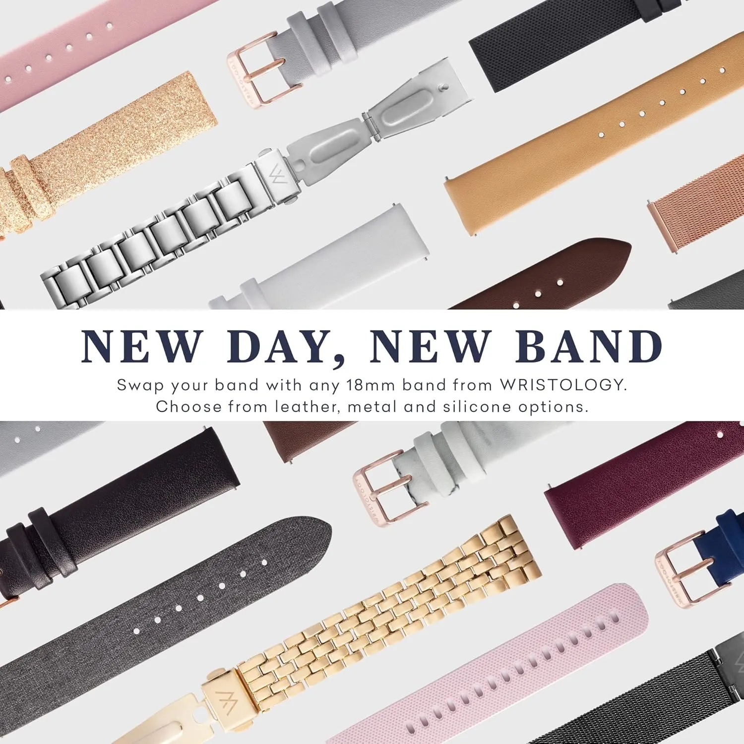 Wristology 10 Styles Maxi Crystal Watch Leather Band - Interchangeable Genuine Leather Strap - Large Easy to Read Watch with Second Hand for Women, Men, Nurses, Teachers