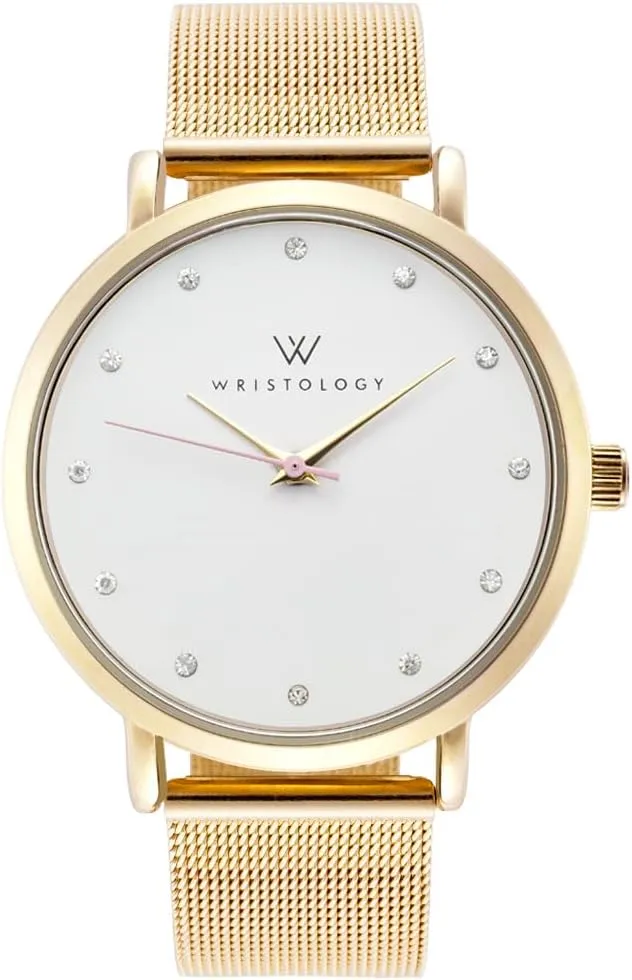 Wristology 10 Styles Maxi Crystal Watch Leather Band - Interchangeable Genuine Leather Strap - Large Easy to Read Watch with Second Hand for Women, Men, Nurses, Teachers