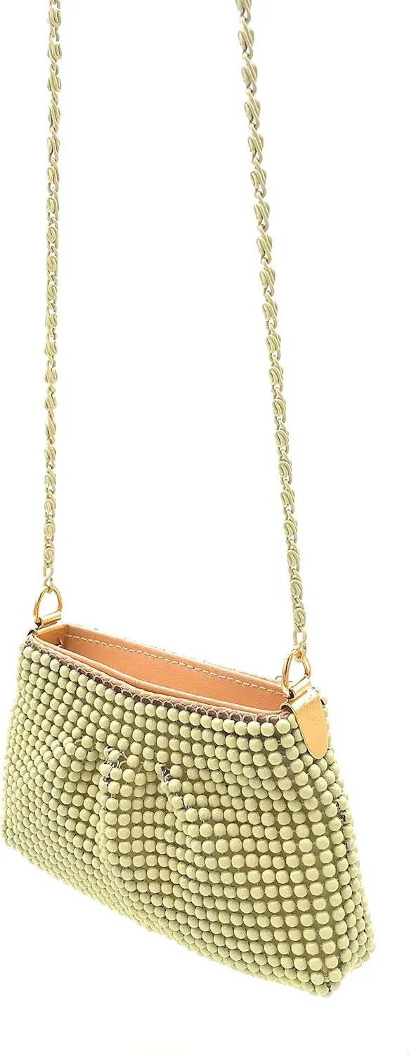 XXX-Small Women Clutch Metal Beaded Mesh Evening Purse