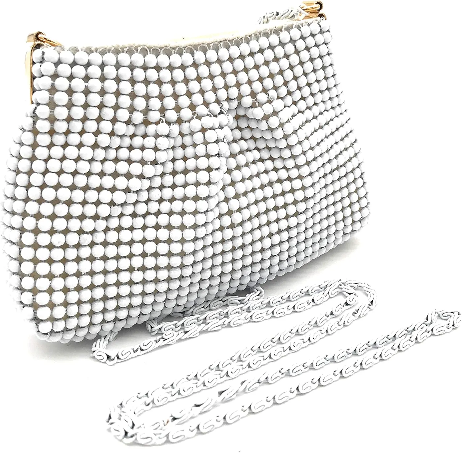 XXX-Small Women Clutch Metal Beaded Mesh Evening Purse