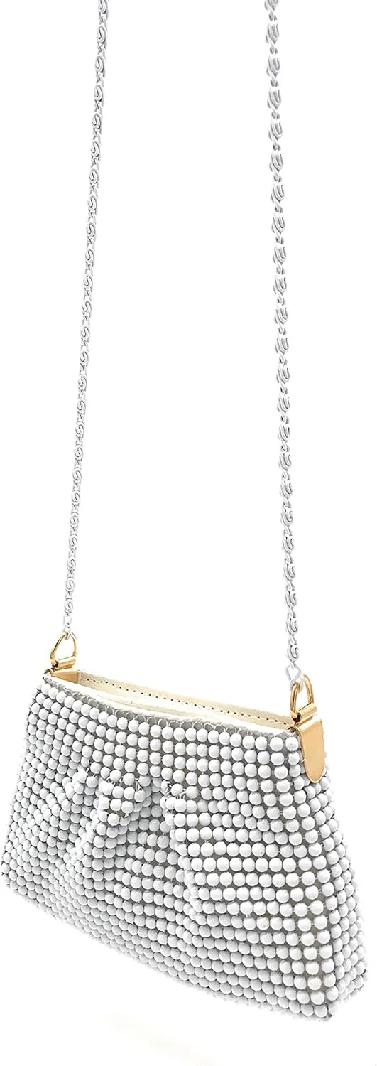 XXX-Small Women Clutch Metal Beaded Mesh Evening Purse