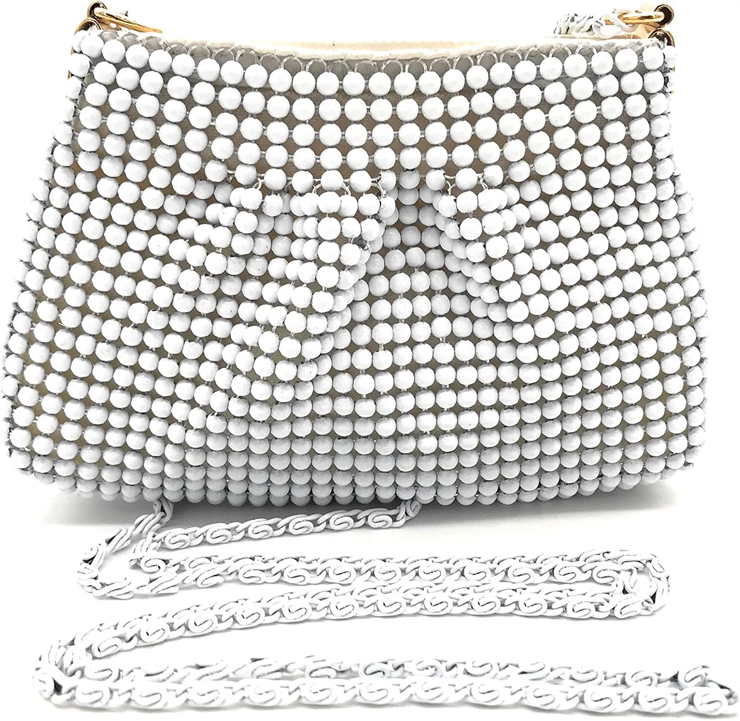 XXX-Small Women Clutch Metal Beaded Mesh Evening Purse