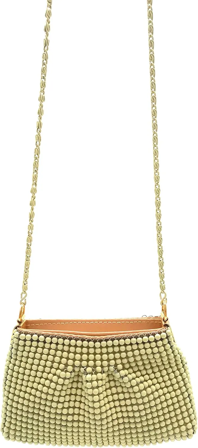 XXX-Small Women Clutch Metal Beaded Mesh Evening Purse