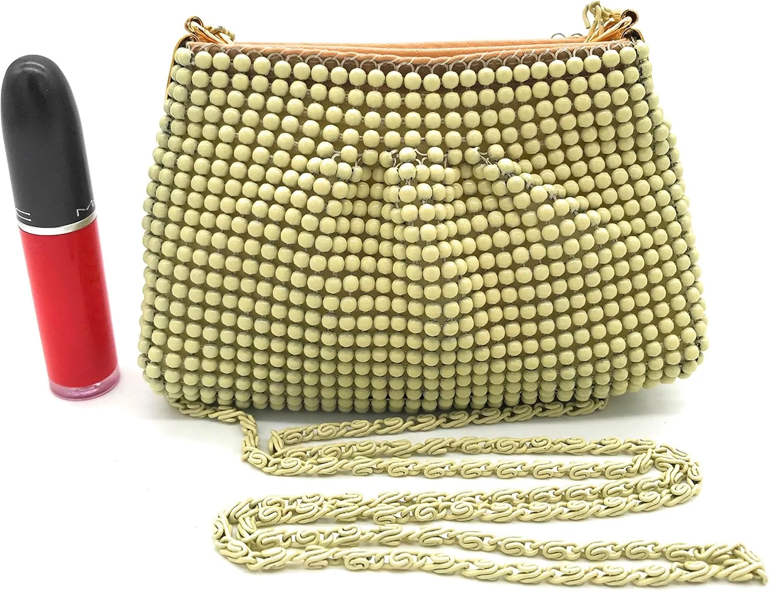 XXX-Small Women Clutch Metal Beaded Mesh Evening Purse