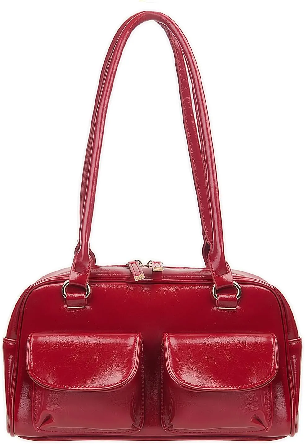 Y2K Shoulder Purses for Women Trendy - PU Leather Retro Boston Handbag, Lightweight and Versatile for Work and Travel