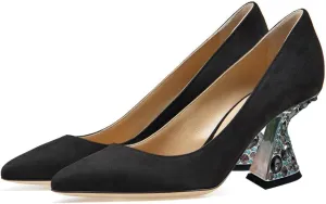 YDN Women's Sexy Pointed Toe Pumps Special Rhinestone High Heels Slip On Prom Party Dress Wedding Shoes Size 4-16 US