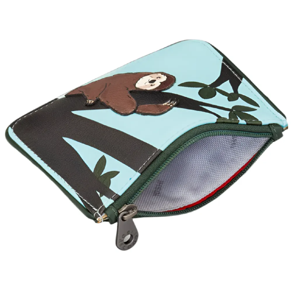 Yoshi Sloth Green Leather Zip Top Purse