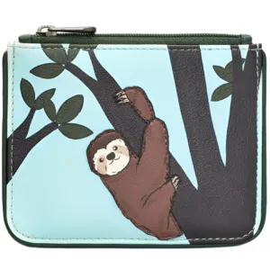 Yoshi Sloth Green Leather Zip Top Purse