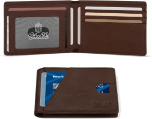 Zitahli Men's Slim RFID Blocking Leather Wallet - Premium Bifold Front Pocket Wallet with Gift Box,Leather Card Holder for Everyday Carry