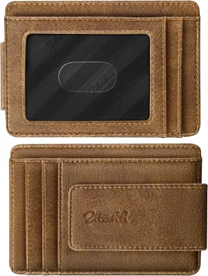 Zitahli Wallet Men-Magnetic Money Clip-Slim and Minimalist Card Case-ID Window Front Pocket Wallet Gift Boxing