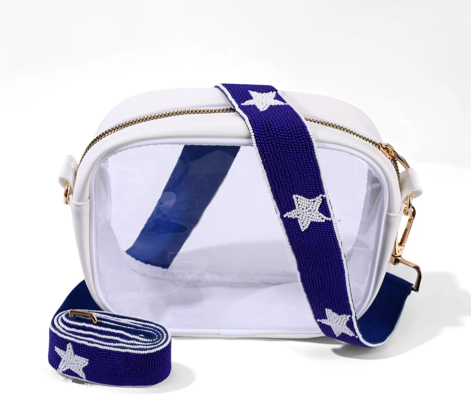 ZOLEAROPY Game Day Beaded Purse Strap Stadium Football University College Star Bag Strap Accessory Game Day Clear Crossbody