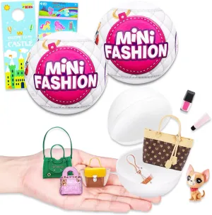 ZURU 5 Surprise Mini Brands Fashion Mystery Set - 2 Pack Series 1 Surprise Mini Fashion Toys Mystery Bundle with Tattoos, More | Mini Brands Fashion Series